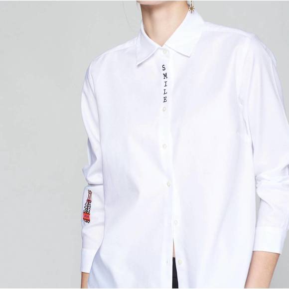 NEW VILAGALLO isabella embroidered structure shirt in white - Picture 3 of 3